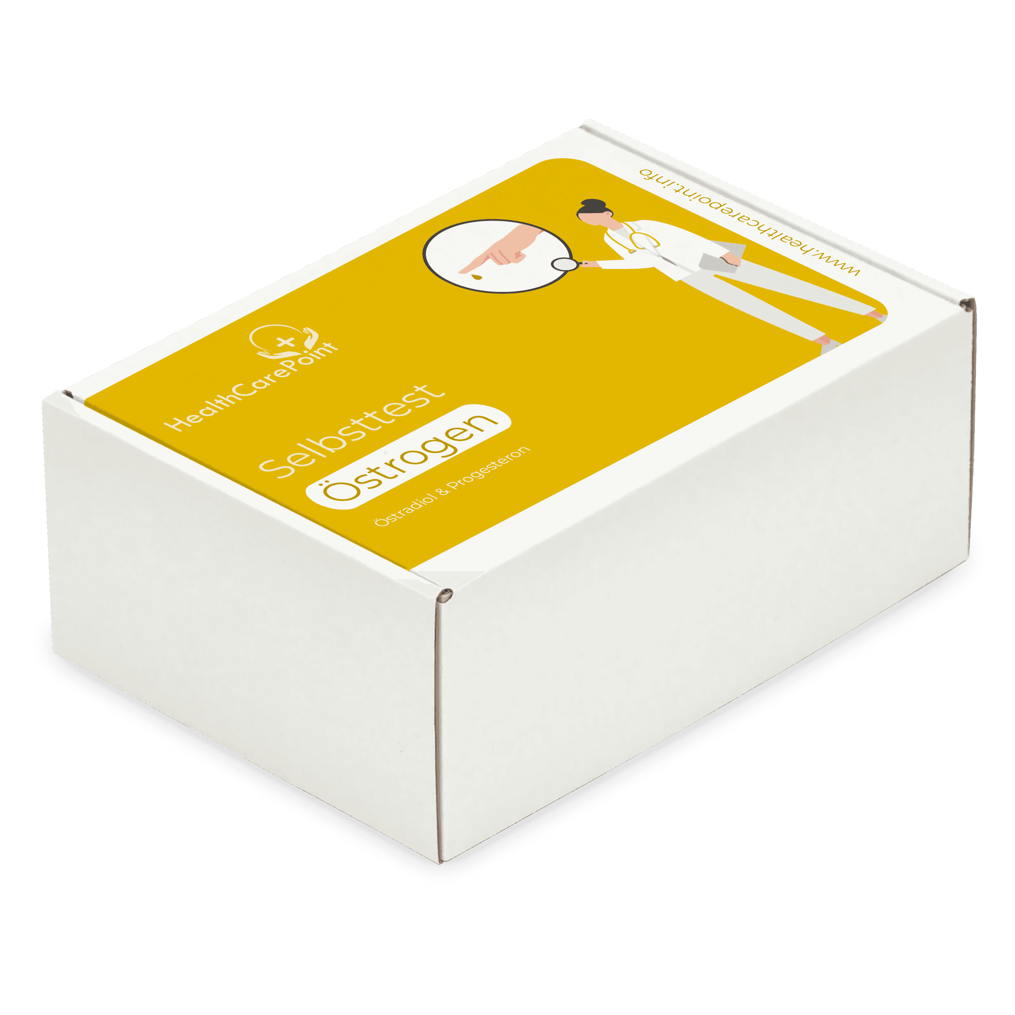 a white box with a yellow label on it